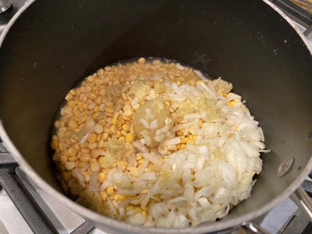 cooking the lentils