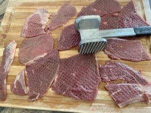 Beef Pasanday tenderizing meat