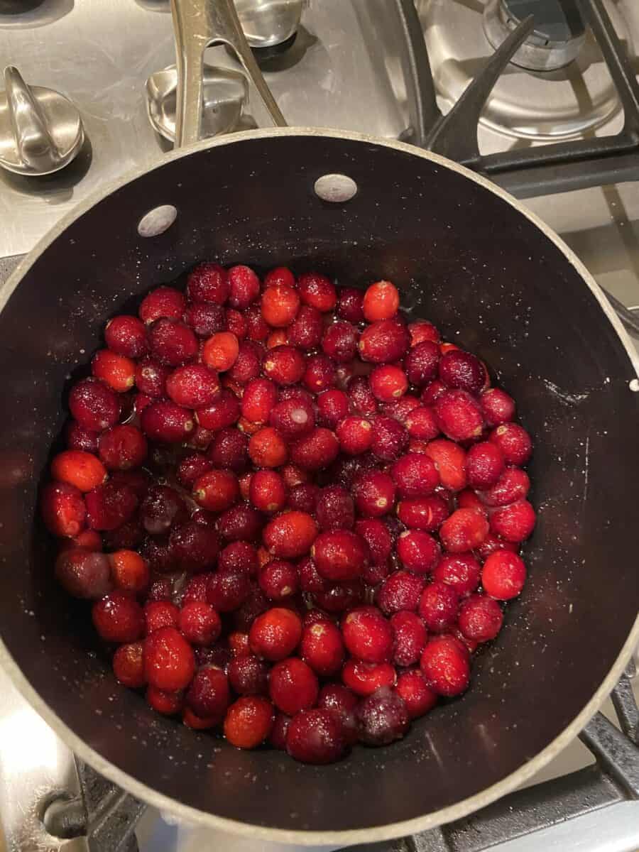 boil the cranberries