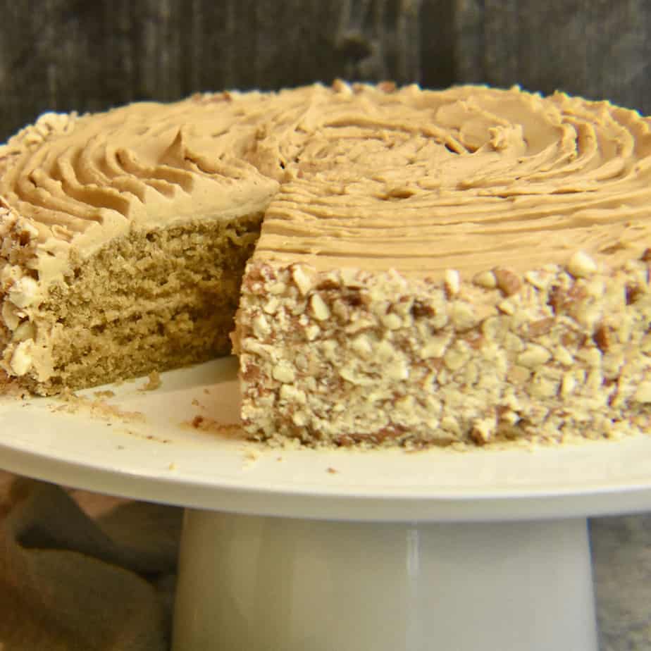 coffee cake with buttercream icing