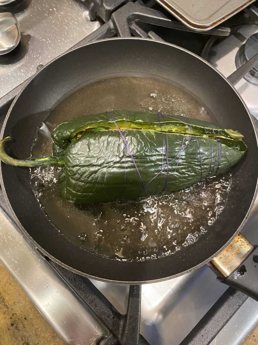 fry vegetarian stuffed poblano peppers